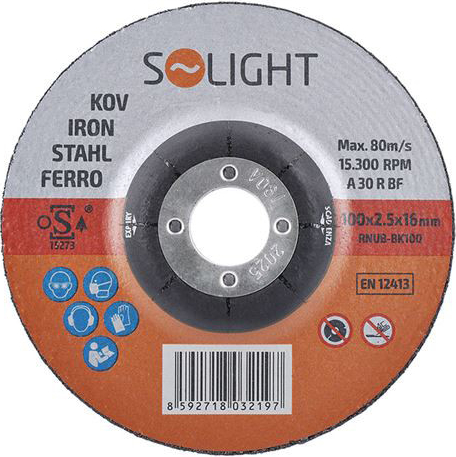 Solight kotouč řezný na ocel 100 x 2,5 x 16 mm RNUB-BK100