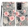 Peňaženkové kožené puzdro Pattern na Honor 200 Lite 5G - Šedý bazový kvet