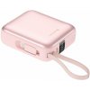 Swissten Power Bank Space 10000 mAh S Integrovanými Kabely USB-C A Lightning Růžová 22013985