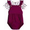 CARTER'S Set 2dielny tričko kr. rukáv, nohavičky na traky Purple Flowers dievča 6m