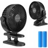 Mini prenosný stolný ventilátor na batériu 3W, 21 cm, 4 režimy s klipom