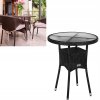 Stilista Ratanový Okrúhly stolík na balkón, terasu TECHNORATTAN 75cm x 60cm, čierny