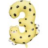 PartyDeco Balónik fóliový číslo 3 Gepard 68 x 98 cm