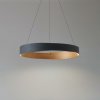 Lucande LED závesné svietidlo Daelor, čierne, hliník/drevo, CCT, Ø70cm - 10043320