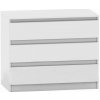 Tempo Kondela 3 šuplíková komoda, biela, HANY NEW 003