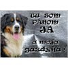 Pozorpes.sk, výstražná tabuľka (Bernský salašnícky pes)