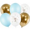 PartyDeco Latexové balóny Prvé narodeniny modré