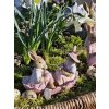 Clayre & Eef Dekorácie Zajačikovia na lodičke - 13*9*10 cm - Clayre & Eef