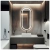 Alfaram Pieskované oválne zrkadlo s osvetlením - HOLI LED 25935