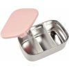 Box na desiatu Stainless Steel Lunch Box Beaba Velvet Grey/Dusty Rose 760 ml z nehrdzavejúcej ocele sivo-ružový