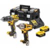 DCK2077P2T DEWALT 18VOLT AKU BEZUHLÍKOVÁ KOMBO SADA NÁŘADÍ, AKU RÁZOVÝ UTAHOVÁK 1/2