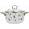 Belis PREMIUM Smaltovaný hrnec se skl. poklicí krémový 24 cm/5,5 l