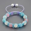 Shamballa náramok Light Blue Pink