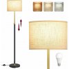 Moderná lampa na čítanie VASAGLE s nožným spínačom a LED žiarovkou, zlato-čierna
