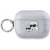 Puzdro Karl Lagerfeld PU Embossed Choupette Heads pre AirPods Pro 2, strieborná