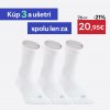DECATHLON Tenisové ponožky RS 500 vysoké 3 páry biele 47-50