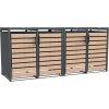 Westmann Lacina oceľový box na odpadkové koše 4 x 240 l antracit 80 x 264 x 116 cm WMJGBC212-4