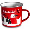 Smaltovaný hrnček červený Popradská