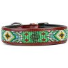 Kay-line kožený obojok Aztec zelený veľ. 55 (40-47 cm)
