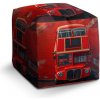 Sablio Taburet Cube Červený poschodový autobus Vlajka: 40x40x40 cm