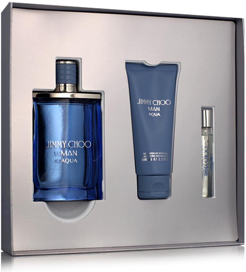 Jimmy Choo Man Aqua EDT 100 ml + EDT 7,5 ml + sprchový gél 100 ml darčeková sada