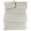 Svetlosivé/krémové ľanové obliečky na dvojlôžko 200x200 cm Natural Stripes – Native Natural