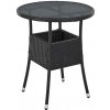 ZahradnyNabytok Ratanový okrúhly stôl Yoro 60 cm čierny