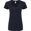 Fruit of the Loom Tričko Lady-Fit Iconic 150 V-Neck T s výstřihem do V, krátký rukáv, dámské COT-161444a3603 L Navy deep