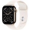 Apple Watch Series 11 Cellular 42 mm Zlatý titán so svetlo červeným športovým remienkom S/M MF8W4WF/A