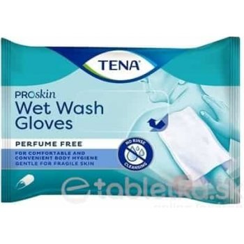 Tena Wet Wash Gloves vlhčené rukavice na umývanie, neparfumované, 8 ks