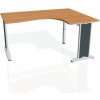 Pracovný stôl Flex, ergo, ľavý, 160x75,5x120 (80x60) cm, jelša/kov
