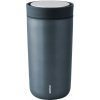 Stelton TO GO CLICK Oceľový Termohrnček 400 ml Modrá Metalíza