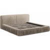 Béžová čalúnená dvojlôžková posteľ s úložným priestorom s roštom 180x200 cm Keoni – Makamii