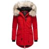 Navahoo LadyLike dámska zimná bunda s kapucňou a kožušinou červená