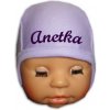 kojenecká čiapka BABY - s menom fialoví Veľkosť: 56