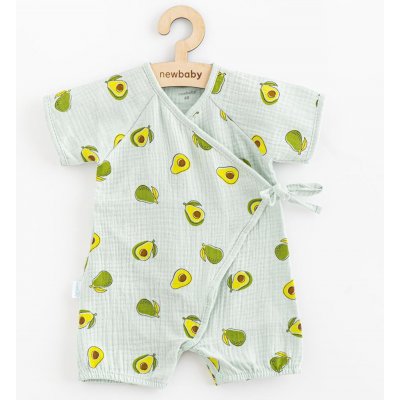 Dojčenský letný mušelínový overal New Baby Avocado, veľ. 62 (3-6m)