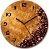 Sklenené hodiny okrúhle Zrnká kávy fi 30 cm