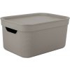 Rotho Úložný dekoratívny box s vekom DECO JIVE 5 l - cappuccino, 26 x 18 x 13