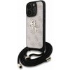 Guess PU 4G Metal Logo Crossbody Popruh Zadní Kryt pro iPhone 15 Pro Max Pink