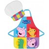 Detská zástera s kuchárskou čiapkou Prasiatko Pepina a Tomík | Peppa Pig