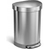NIKARO s.r.o. Pedálový polguľatý odpadkový kôš Simplehuman 60l, matný nerez