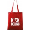 Nápis Kick Boxing - Taška bavlnená - 42 x 38 cm ( Červená )