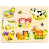 VIGA Drevené puzzle s úchytkou - Kačička a jej kamaráti