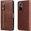 Peňaženkové kožené puzdro ZIPPER na Huawei Nova 9 - Hnedá