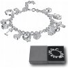 Dámsky náramok Strieborné retiazky 13 príveskov Charms 925 Kolík S Kryštálikom