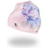 LITTLE ANGEL Čiapka podšitá Outlast® staroružová modré kvety ružová baby