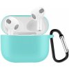 AppleKing ochranný silikónový obal s karabínou pre AirPods 3 - tyrkysový - možnosť vrátiť tovar ZADARMO do 30tich dní