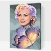 Vymalujsisam.sk Maľovanie podľa čísiel - Marilyn Monroe s motýľom Veľkosť: 40x60cm, Rám: Na kartónovej doske
