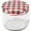 Zaváracie poháre Gastro 250 ml, skrutkovacie viečko s károvaným vzorom, sada 6 ks