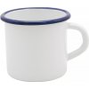 Hrnček smaltovaný 350 ml, biely/modrý